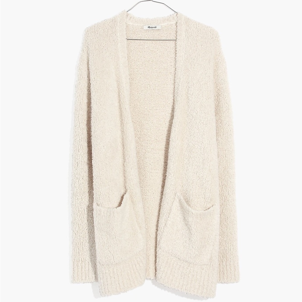 Madewell Teddy Cardigan Sweater Antique Linen Color